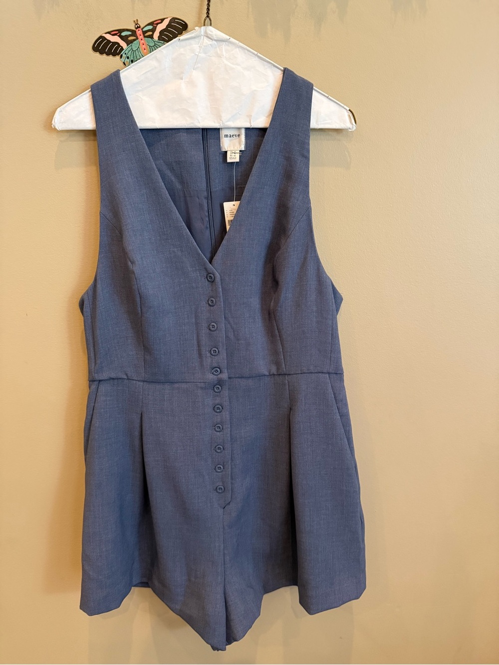 NWT Anthropologie’s Maeve Halter Button-Front Romper - Picture 7 of 12